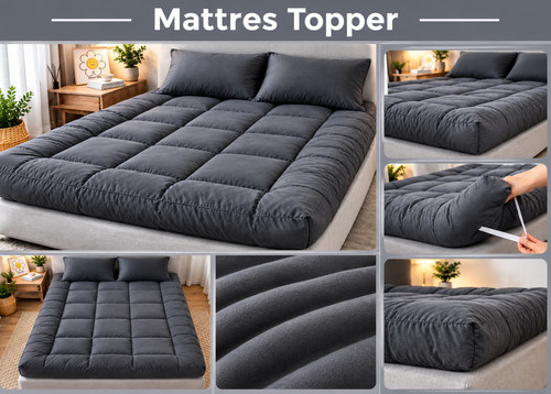 Grey white mattress - mattress, –